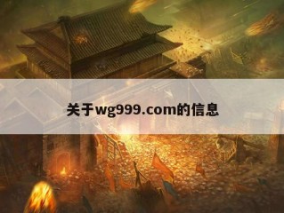 关于wg999.com的信息