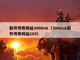 新开传奇网站3000ok（3000ok新开传奇网站185）