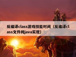 反编译class游戏技能时间（反编译class文件纯java实现）