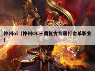 神州ol（神州OL三国复古专属打金单职业）